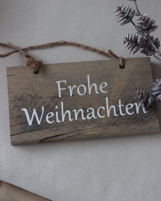 Holzschild Frohe Weihnachten