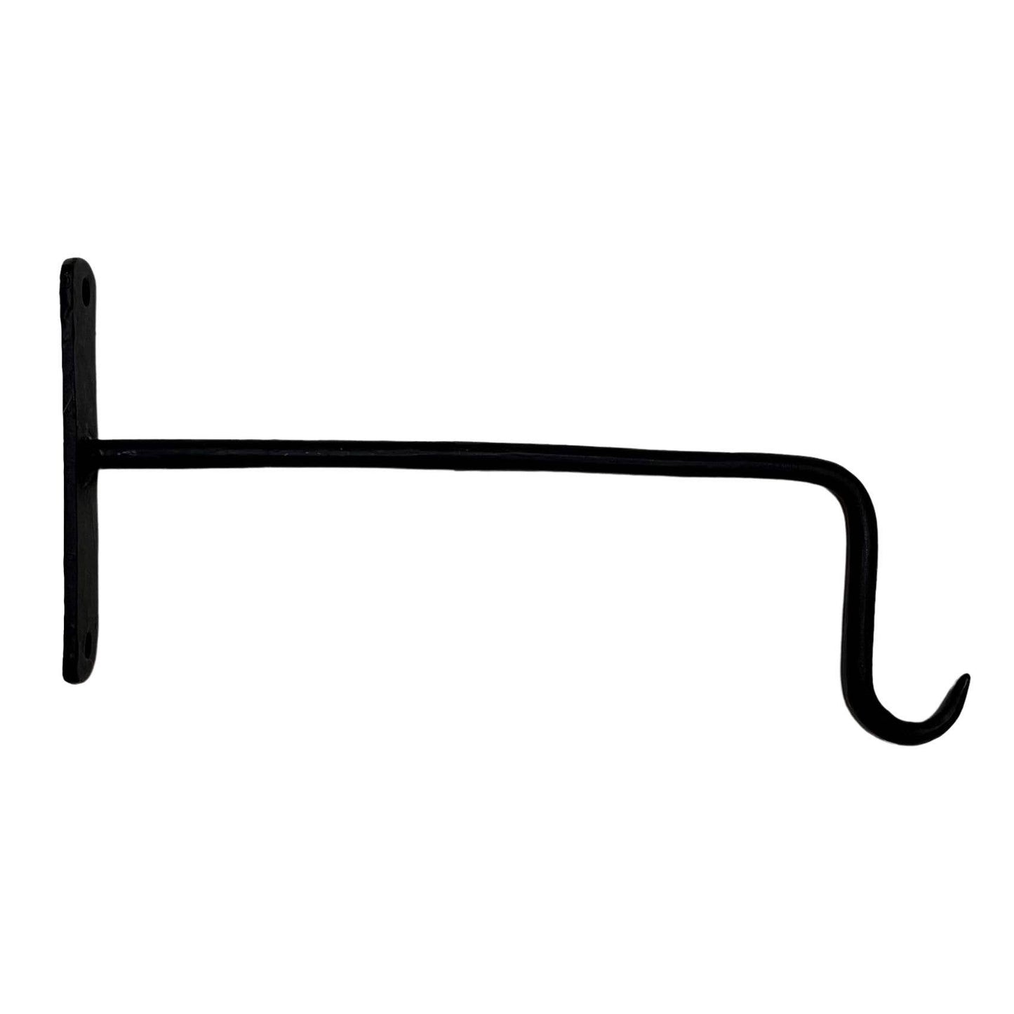 Großer Hakenstiel aus schwarzem, geschmiedetem Metall, 25 cm