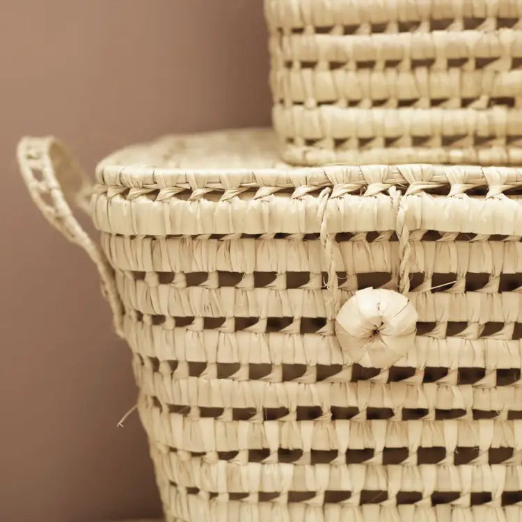 Große Aufbewahrungsbox aus Palmblättern, 60 cm