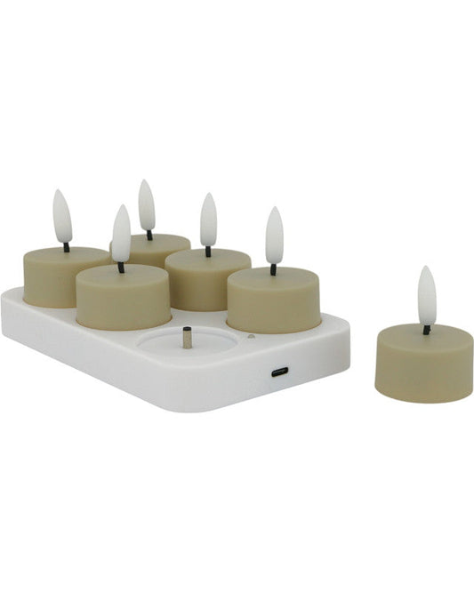 Led Teelichter beige