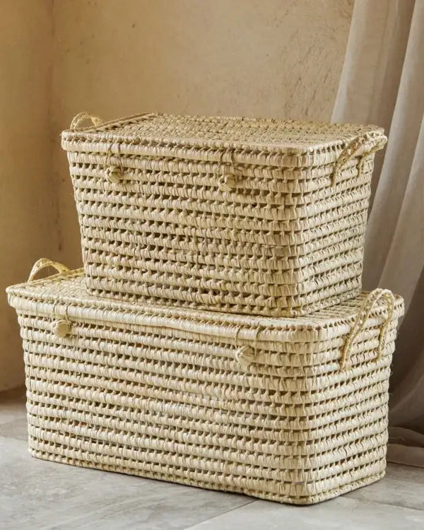 Große Aufbewahrungsbox aus Palmblättern, 60 cm