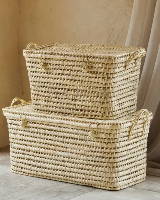 Große Aufbewahrungsbox aus Palmblättern, 60 cm
